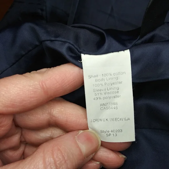 J. Crew Indigo Denim & White Polka Dot Schoolboy Blazer, Style# 40203 - Picture 13 of 16